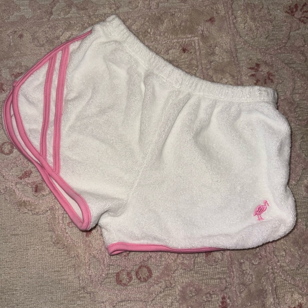 The Beaufort Bonnet Company White and Pink Kids Shorts